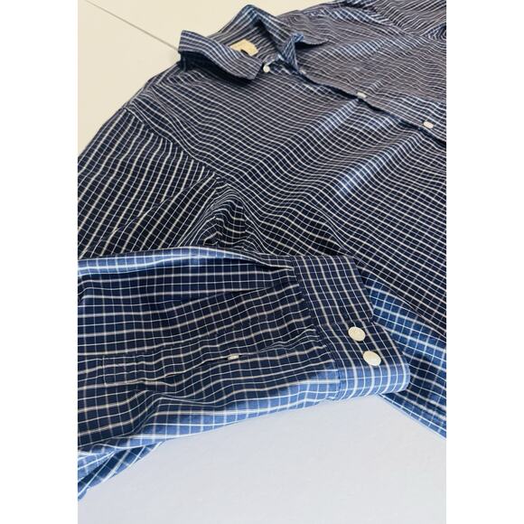 Duluth Trading Company Button Down Shirt Long Sleeve Gingham Check Blue 3XL - Picture 3 of 10